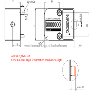 Hasco A5730HT Efficient Mechanical 7-Digital Metal Cycle <strong>Counter</strong> for Plastic Molds Household Compatible M-RCC M-CPVL <strong>Shot</strong> Cycles - Product Image 6
