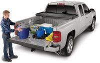 Couverture de benne souple TrailFX à trois plis pour Ford F-150, benne de 6,5 pieds, 2009-2014, vinyle noir, rails en aluminium, poignée de hayon verrouillable
