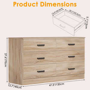 <span class=keywords><strong>Commode</strong></span> moderne de luxe à 6 tiroirs avec grand espace de rangement, meuble de chambre en bois pour salon ou dressing - Product Image 2