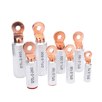 Connecteurs de câble bimétalliques DTL-2, cosses annulaires étamées multi-tailles en cuivre et aluminium, cosses à sertir bimétalliques