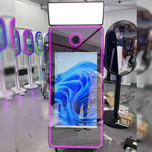 Tragbarer Led-Rahmen Digitaler Selfie-Foto-Stall Magischer Spiegel 70 65 Magischer Spiegel Fotobooth mit Drucker