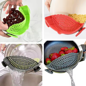 Nhà bếp thoát nước Công cụ nồi căng colander mì ống drainer thực phẩm Clip giỏ Silicone Lọc Rau rửa chao - Product Image 5