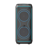 Cinéma à domicile, lecteur audio portable, téléphone portable, lecteur de karaoké, ordinateur, scène, extérieur, haut-parleur de fête avec microphones