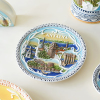 Souvenir de voyage transfrontalier européen, cadeau artisanal, logo personnalisé disponible, promotion publicitaire, tasse et assiette de Turquie