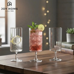 Nouvelle Flûte à <span class=keywords><strong>Champagne</strong></span> Vintage <span class=keywords><strong>en</strong></span> <span class=keywords><strong>Cristal</strong></span> Rouge à Long Pied, Verres à Vin à Pied Court Transparent et Verres à Vin Sans Pied Côtelés pour Mariages - Product Image 2