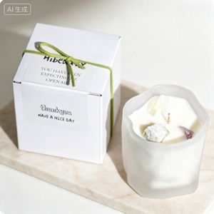 Vela Aromática de Cristal Mate Irregular Estilo Ins, Vela de Lujo con Caja de Regalo para Damas de Honor, Bodas, Cumpleaños - Product Image 1