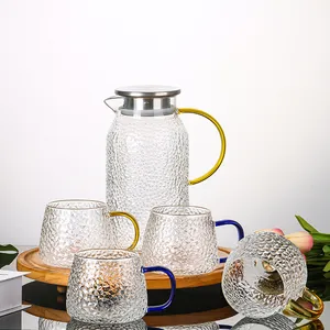 Bình thủy tinh Ấm đun nước đặt cao Borosilicate Glass cup nước Mug chịu nhiệt với xử lý không gỉ nắp