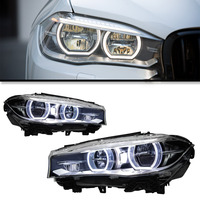 Conjunto de faros delanteros LED Angel Eyes premium para BMW X5 F15 2014-2018 con señal de giro dinámica DRL, Plug and Play, piezas de automóvil