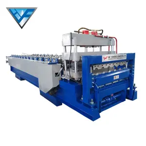 Máquina de doble capa para fabricación de azulejos de Panel de colores, máquina de techo de acero de Color