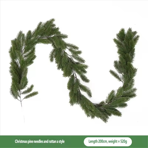 Guirnalda Navideña de Pino Artificial de 200 cm, Suave al Tacto, para Interiores y Exteriores, Decoración Festiva para el Hogar, Guirnalda Verde Artificial - Product Image 4