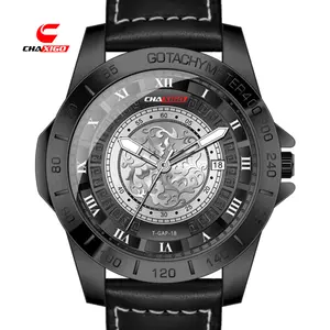 chaxigo explosion models selling men's fashion big dial watch delicate waterproof quartz watch black stainless steel case