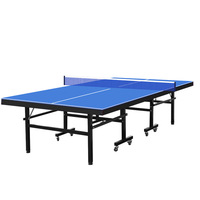 Ensemble professionnel de table de ping-pong pliable portable d'intérieur de haute qualité avec roues