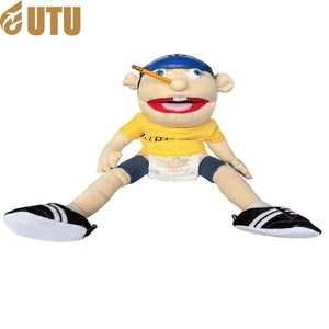 El muñeco de peluche de Jeff es un niño divertido y juguetón con la boca abierta. Es un juguete de peluche interactivo-F - Product Image 3