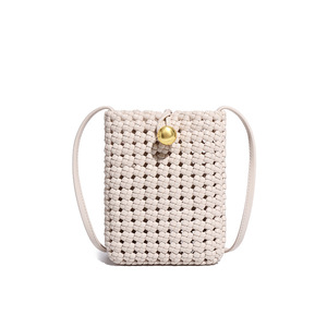 2025 Guangzhou Factory Sale PU Hand-Woven Hollow Crossbody <strong>Bag</strong> Small Square <strong>Mobile</strong> <strong>Phone</strong> <strong>Shoulder</strong> <strong>Bag</strong> - Product Image 1