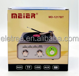 Altavoz Retro con Forma de Disco de Vinilo MD-1217BT MD-1317BT, Regalo de Audio Atómico, Radio Inalámbrica BT AM FM SW - Product Image 5
