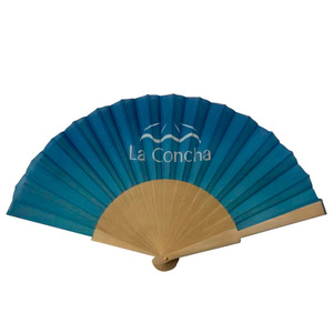 Proveedor de Primera Categoría, Personalización de Fábrica, Abanico Plegable de Madera Maciza y Tela de 23 CM, Abanico Artesanal de Madera y Tela con Correa - Product Image 5