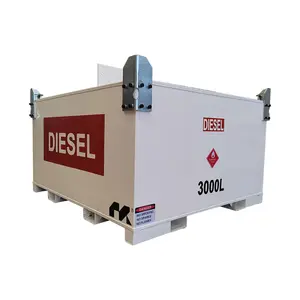 Portable carbon steel self bunded double-wall IBC fuel cube tank for diesel and petrol