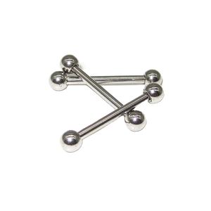 Pendiente de barra para lengua y cartílago de acero inoxidable quirúrgico 316 chapado en oro, con rosca externa, clásico infantil, regalo de boda - Product Image 1