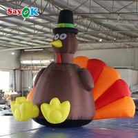 Sayok 4m gigante inflable feliz Acción de Gracias pavo inflable pollo publicidad inflable pavo modelo para evento