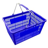 Panier de courses en plastique à double poignée, capacité 30L, durable, facile à transporter