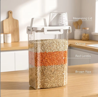 Organisateur de garde-manger, boîte de rangement pour aliments secs, récipient hermétique transparent pour céréales avec couvercle gradué pour riz, noix, pâtes, haricots