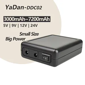 DDC02双DC输出9v 12v 24v电池电源移动电源便携式迷你UPS太阳能充电为Wifi调制解调器