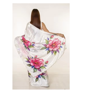 Sari en coton d'inspiration patrimoniale pour femmes avec broderie dorée – Tenue traditionnelle indienne haut de gamme pour festivals et mariages - Product Image 1