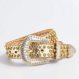 Kovboy ve Cowgirl için elmas kemer renkli PU batı BB bel kemeri Blingbling etkisi ile seksi <span class=keywords><strong>Metal</strong></span> kemer - Product Image 2