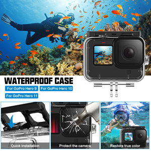 Bolsa protectora de transporte para lente, <span class=keywords><strong>Protector</strong></span> de pantalla de cámara, tornillo de acero inoxidable, montaje de aluminio, funda impermeable para <span class=keywords><strong>GoPro</strong></span> <span class=keywords><strong>Hero</strong></span> 12 11, negro 10 <span class=keywords><strong>9</strong></span> - Product Image 2