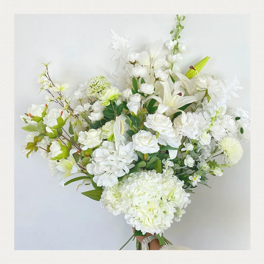 Centros de mesa de boda y decoraciones de mesa Real Touch seda Artificial hogar Flores decorativas flor blanca Artificial al aire libre