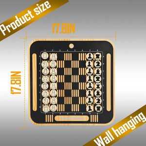 Bảng cờ vua tường nhà: Bộ thông cao cấp với các lớp kim loại chạm khắc tinh tế, quân cờ và túi lưu trữ - Product Image 4