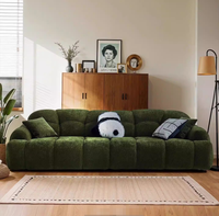 Canapé modulaire rectangulaire inclinable STG en velours chenille vert armée moderne, trois places, structure en bois massif pour villa et appartement