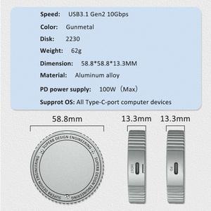 Tenchen từ bên ngoài ổ cứng M2 trường hợp NVMe M.2 SSD thùng cho Iphone 15 Pro Max - Product Image 6
