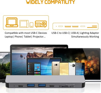 Concentrateur USB 2/3/4/5/6/7 en 1 Station d'accueil HDTV 4K 30Hz Adaptateur Type C Splitter Dock Extension pour PC portable