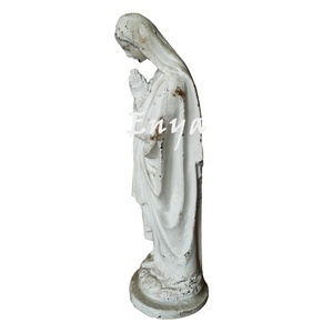 Estatua de la Virgen María de imitación antigua, artesanía religiosa católica de metal, venta al por mayor, hierro natural oxidado para jardín exterior, Virgen María - Product Image 3