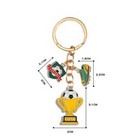 Maßgefertigter Sportfan Fußball-Schlüsselanhänger Zinklegierung Anhänger Metall Fußball-Schlüsselring Werbegeschenk Souvenir Großhandel