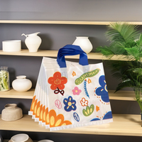 Sacs en plastique LDPE réutilisables Merci, petit MOQ, poignée en boucle, pour boutiques en ligne, petites entreprises, emballage