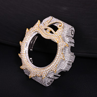 Boîtier de montre en laiton de luxe avec lunette en moissanite VVS en forme d'épingle de dragon, style Ice Out, pour Casio G-Shock DW6900, pièces de montre Hip Hop, vente en gros