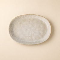 Commerciële keramische bord, crèmewit gespikkeld steengoed, 6,5 inch, vaatwasserbestendig, magnetronbestendig, voor restaurantketens