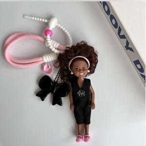 Cute Mini Doll with Bow Keychain Stylish Doll Pendant Big Bow Decor Lovely Bag Accessory <b>Sweet</b> Gift for Her - Product Image 3
