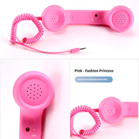 Earphone Mikrofon Handset Ponsel, Earphone Handset Gaya Telepon Retro, Tipe Universal