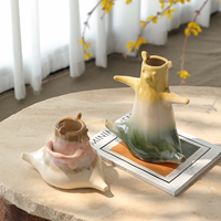 Flolenco Design Créatif Vases en Céramique pour Table d'Intérieur, Figurine d'Ours en Céramique Artisanale Colorée
