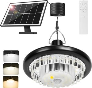 Lámpara Colgante LED Solar Pequeña de 5W para Interiores/Exteriores, IP65 Impermeable, con Sensor de Movimiento, Control Remoto y Batería Recargable - Product Image 1