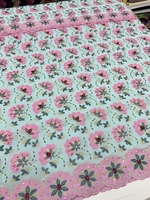 Nouvelle dentelle en voile de coton suisse brodée de strass, motif floral ajouré, dentelle guipure, tissu de dentelle, 2025