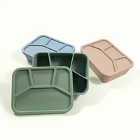 Boîte à bento portable en silicone de haute qualité, compatible micro-ondes, chauffable, durable, pour le stockage des aliments