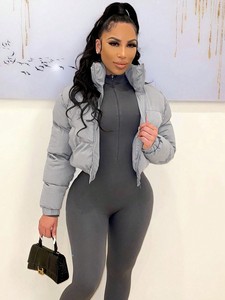 Meilleures ventes automne/hiver pour femmes : vestes courtes en coton pour femmes de style européen et américain - Product Image 4