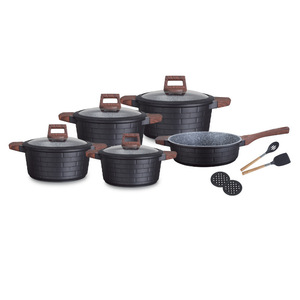 Ucclife Die-<b>Cast</b> Aluminum Cookware Set 13 Pieces Granite Non-Stick Sensor Bottom Maifan Stone Oven Safe <b>Hand</b> Wash Only - Product Image 1