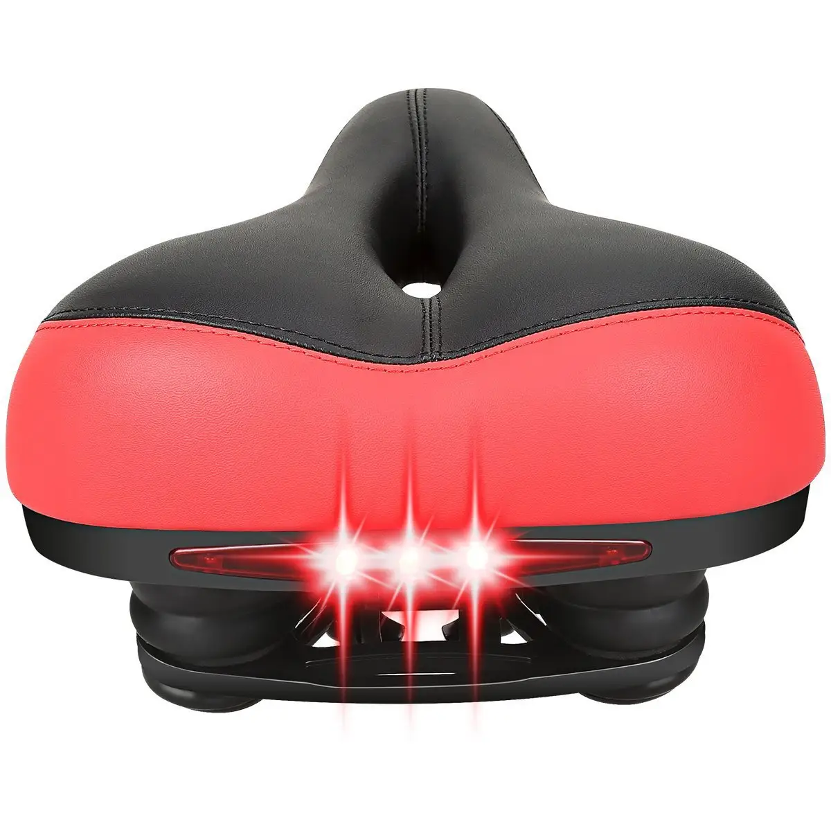 MTB Bike Seat Saddle Thickened Soft PVC Leather LED Light Hollow Soft Bike Seat Cushion Cycling Parts Bicycle Saddle Seat