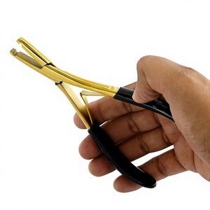 Herramienta de extensión de cabello Alicates de microapertura y cierre de cabello 1 orificio con agarre brillante en manijas Herramienta de cabello de ajuste de microperlas - Product Image 1