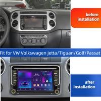 Autoradio VW Polo Golf Passat Skoda 2 DIN 7 pouces Quad Octa-Core Android avec GPS intégré CarPlay Écran partagé